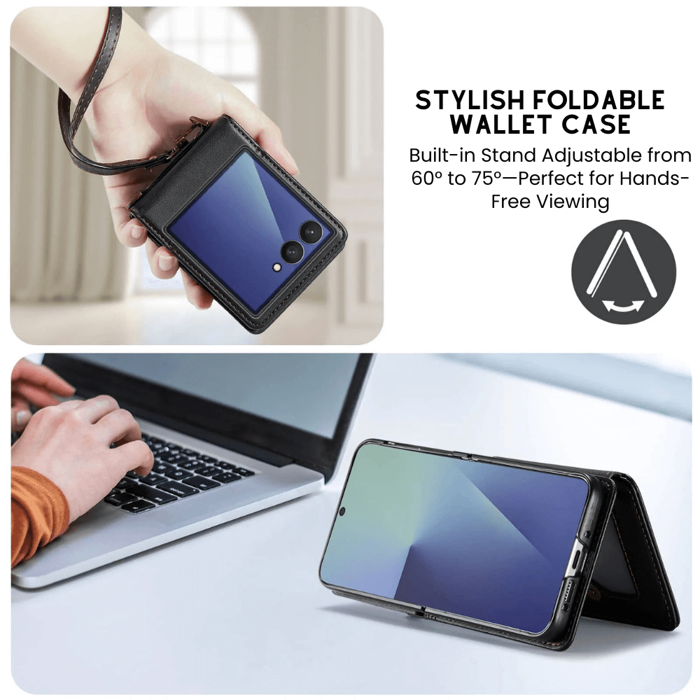 Pollen RFID Blocking Wallet Leather Case For Galaxy Z Flip
