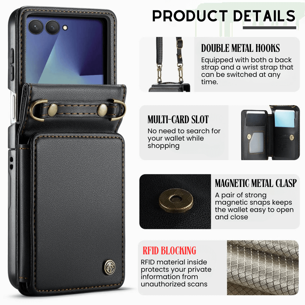 Pollen RFID Blocking Wallet Leather Case For Galaxy Z Flip
