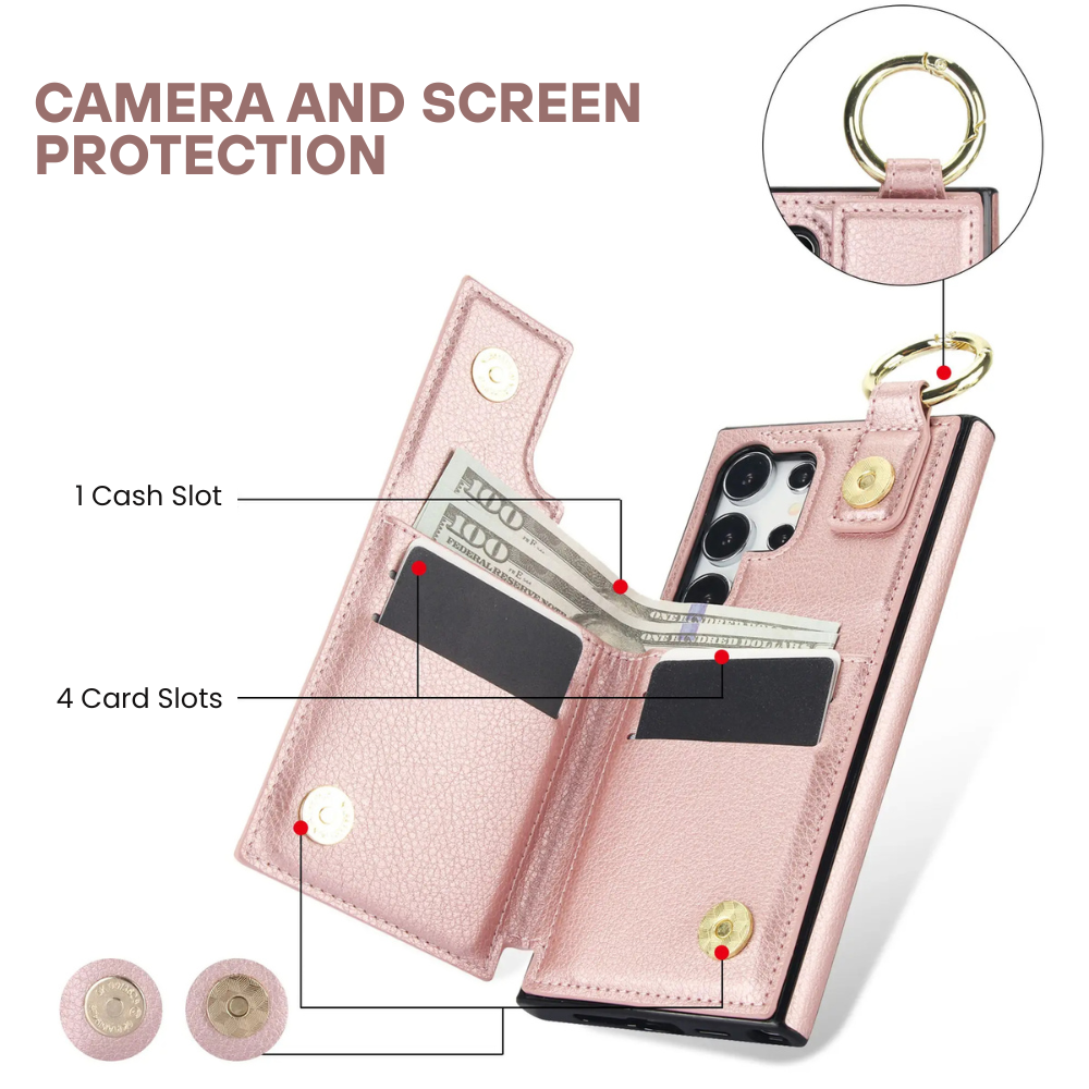 Defigo Magnetic Wallet Leather Case For Galaxy S Series