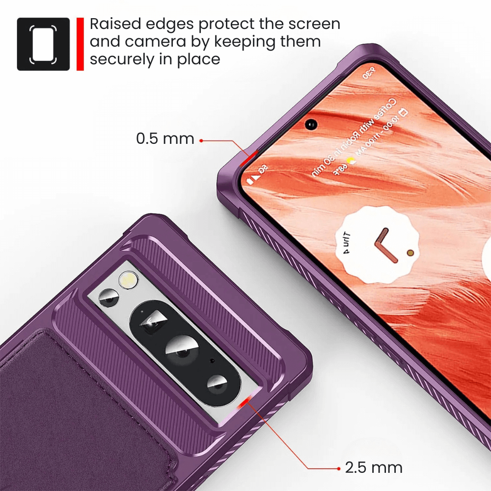 Abeo Shockproof Leather Wallet Case For Google Pixel