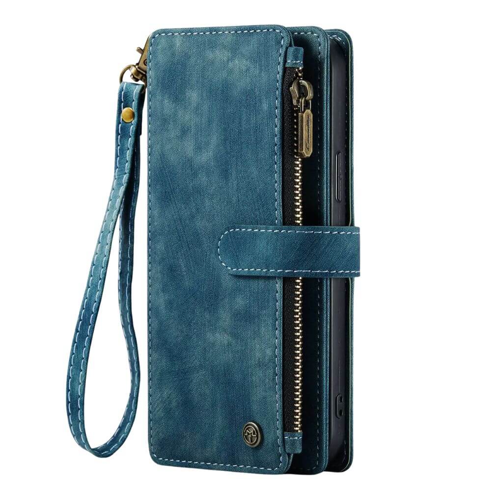 Saevio Magnetic Leather iPhone Case Blue