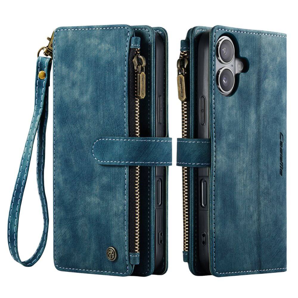 Saevio Magnetic Leather iPhone Case Blue iPhone 17