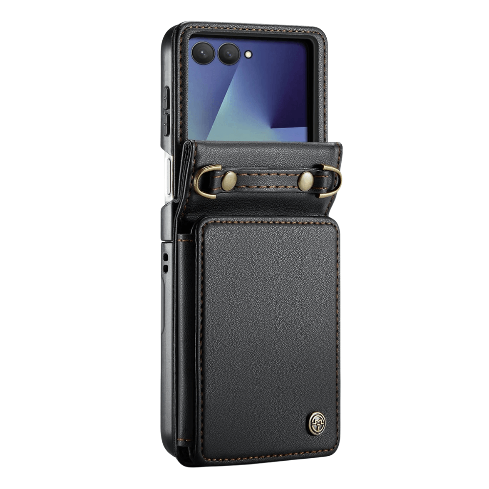Pollen RFID Blocking Wallet Leather Case For Galaxy Z Flip Black
