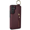 Degero Magnetic Wallet Leather Case For Galaxy A Series Wine Red