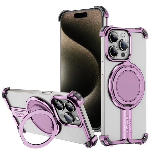 Obvius Shockproof MagSafe iPhone Case With Ring Holder Pink