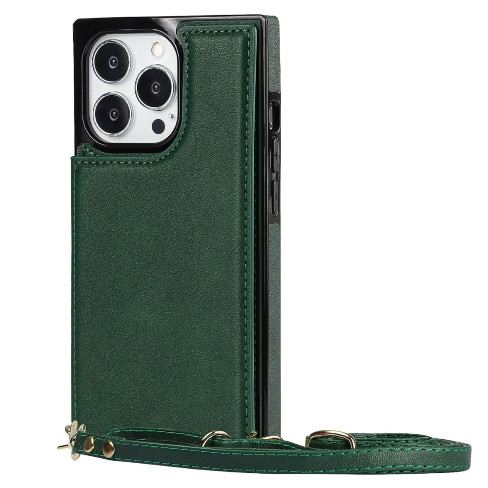Nimbus Crossbody Leather iPhone Case Green