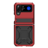 Galea Silicone Case for Samsung Galaxy Z Flip with Shockproof Thin Metal Bumper Red