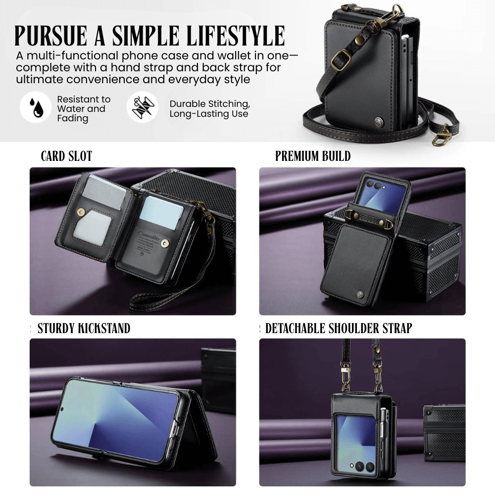 Pollen RFID Blocking Wallet Leather Case For Galaxy Z Flip