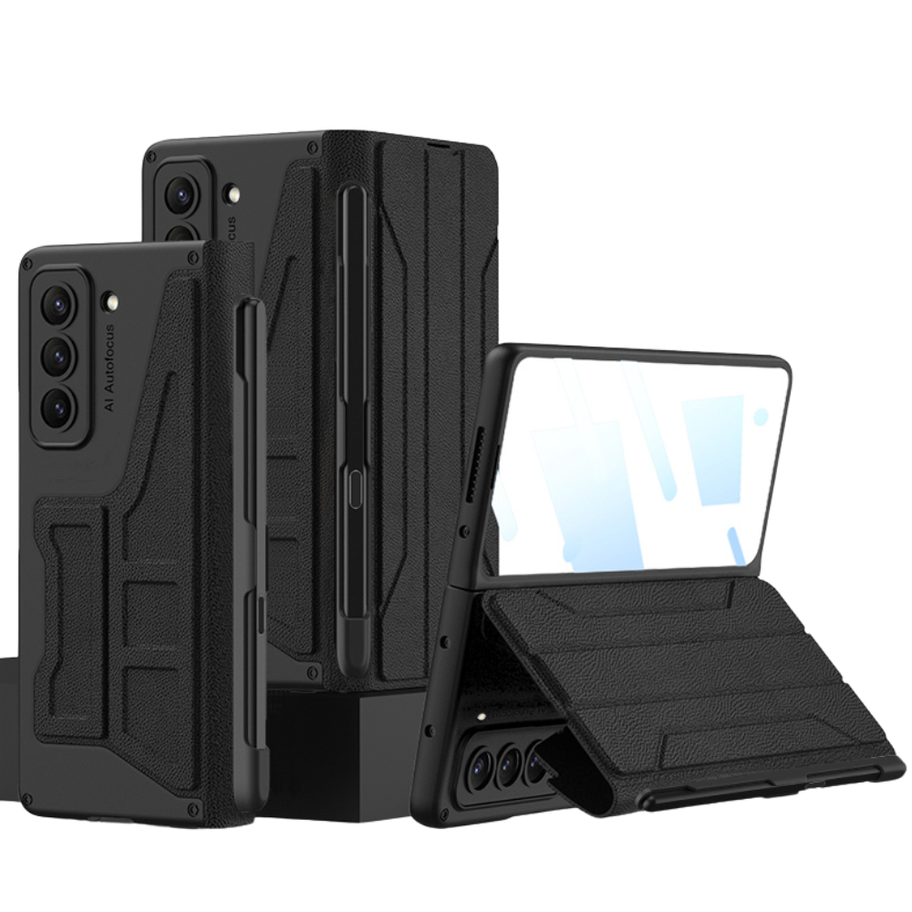 Cedere Shell Membrane Integrated Leather Case for Galaxy Z Fold 5 Black Galaxy Z Fold 5