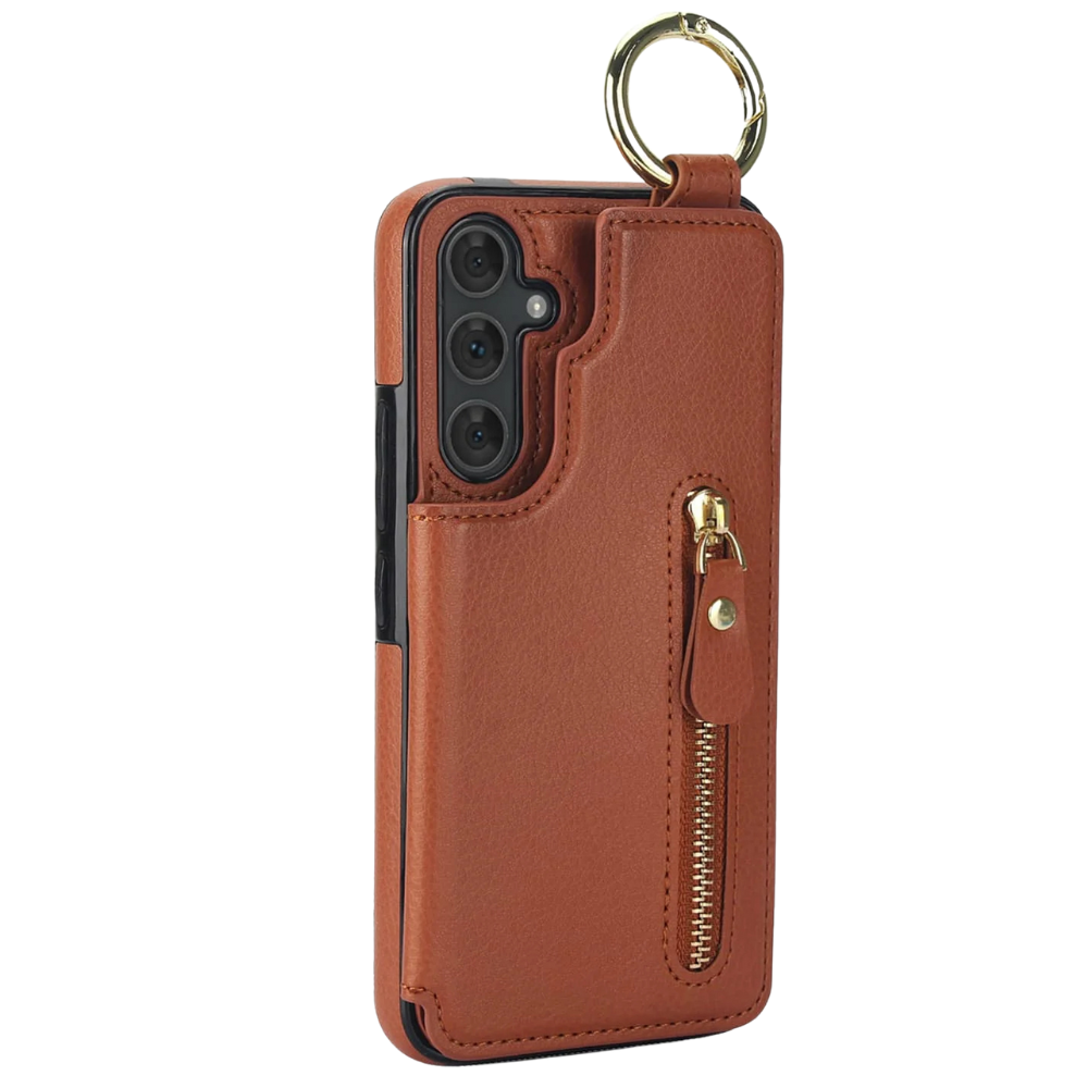 Degero Magnetic Wallet Leather Case For Galaxy A Series Brown
