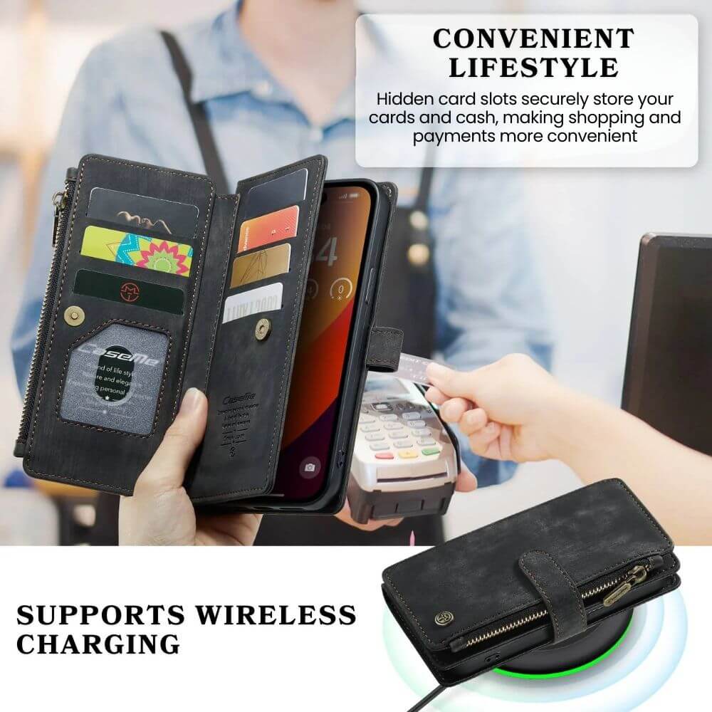 Saevio Magnetic Leather iPhone Case