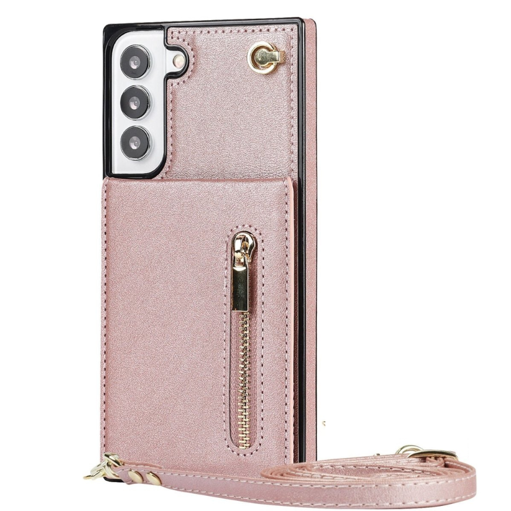 Mel Crossbody Galaxy Leather Case With Stand Rose Gold