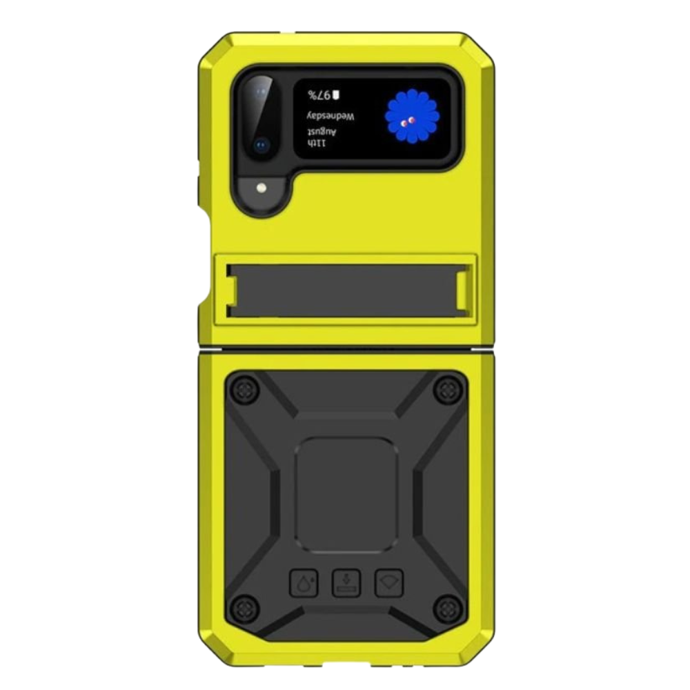 Galea Silicone Case for Samsung Galaxy Z Flip with Shockproof Thin Metal Bumper Yellow