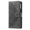 Caelina Magnetic Leather Wallet iPhone Case With Straps Grey