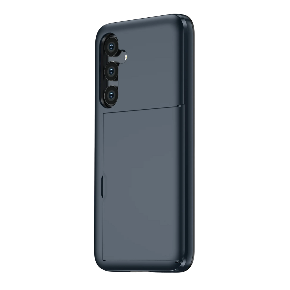 Evito Military Grade Slide Wallet Galaxy Case With Card Slot Blue