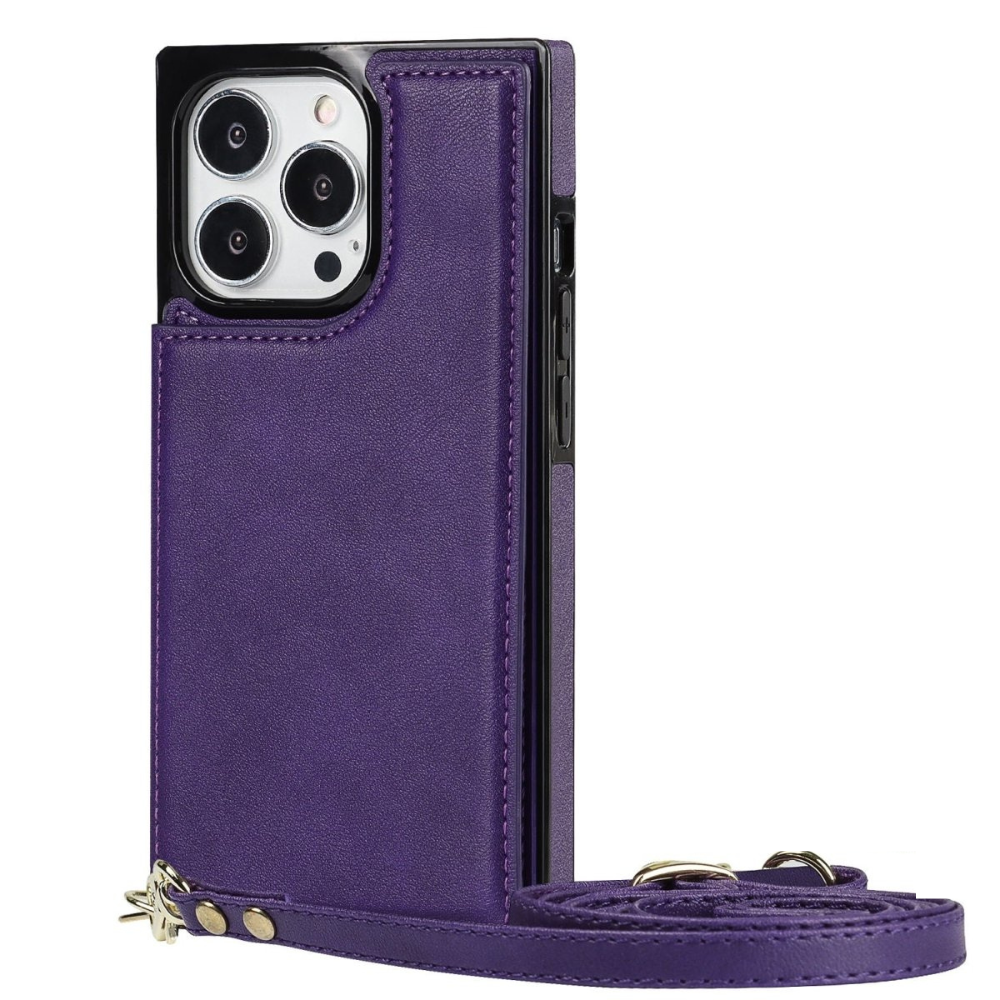 Nimbus Crossbody Leather iPhone Case Purple