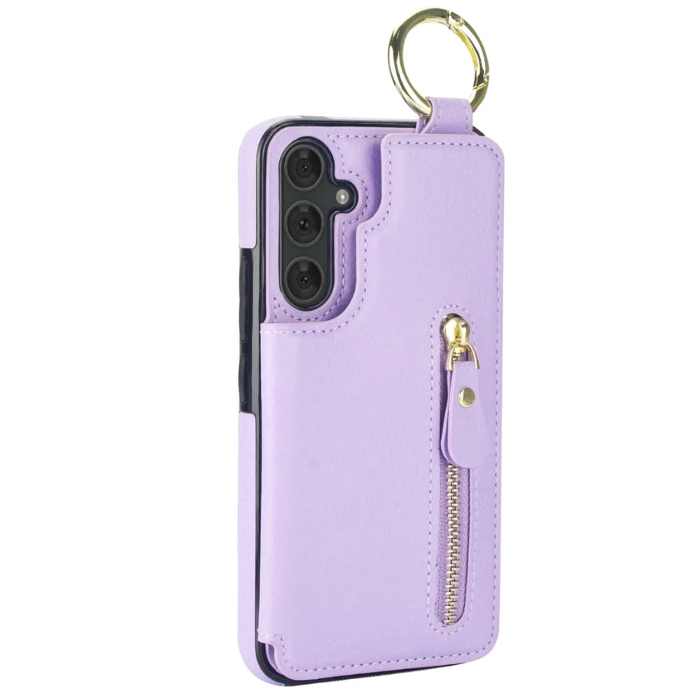 Degero Magnetic Wallet Leather Case For Galaxy A Series Purple