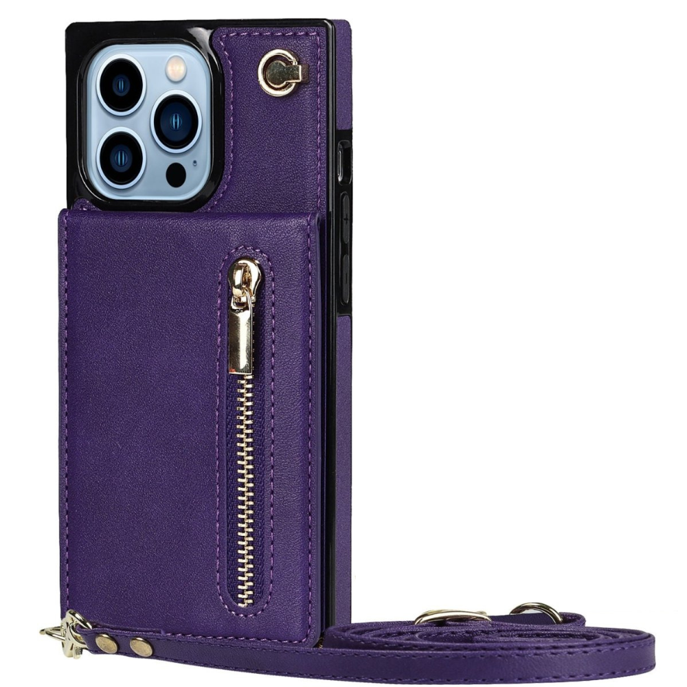 Nitida Crossbody Leather Case With Stand Purple