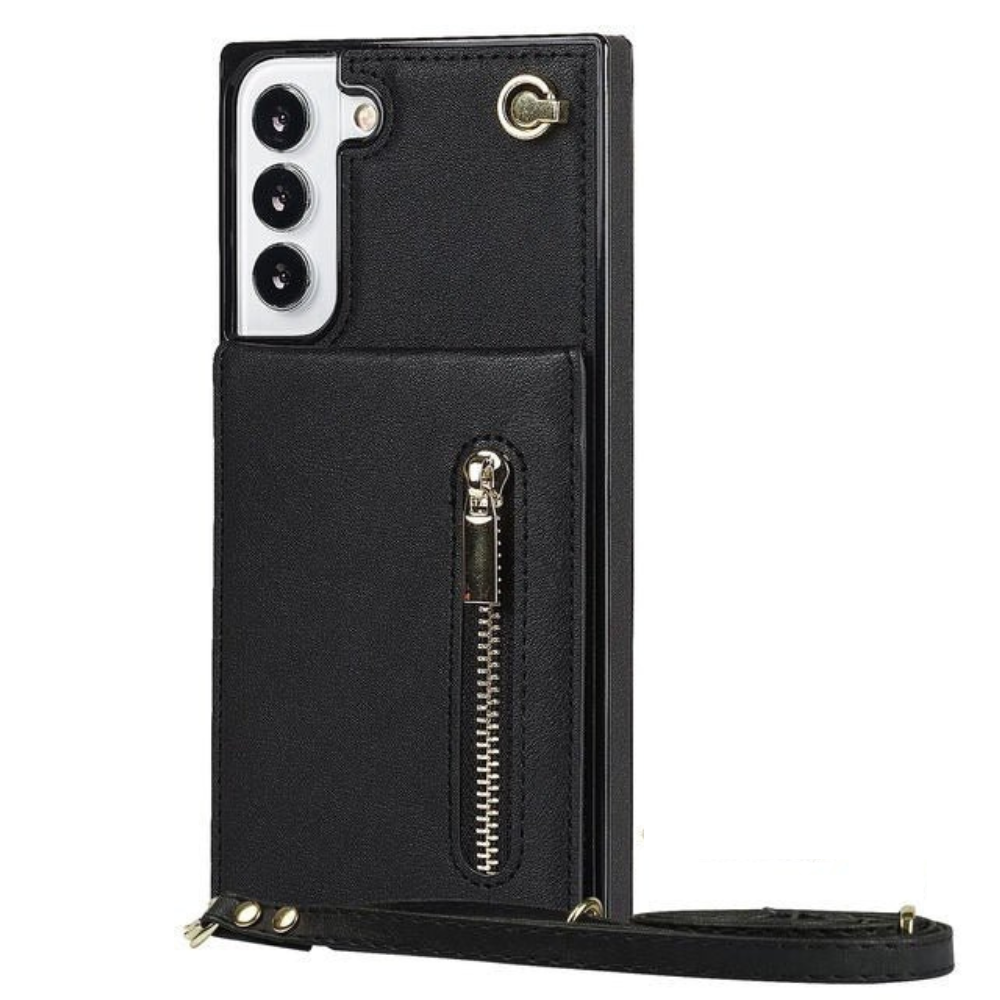 Mel Crossbody Galaxy Leather Case With Stand Black