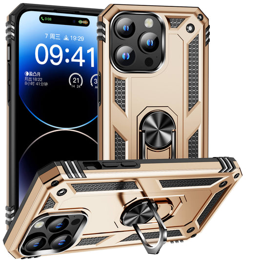 NATO Military Grade Case With Kickstand For iPhone 15-17 Series Gold