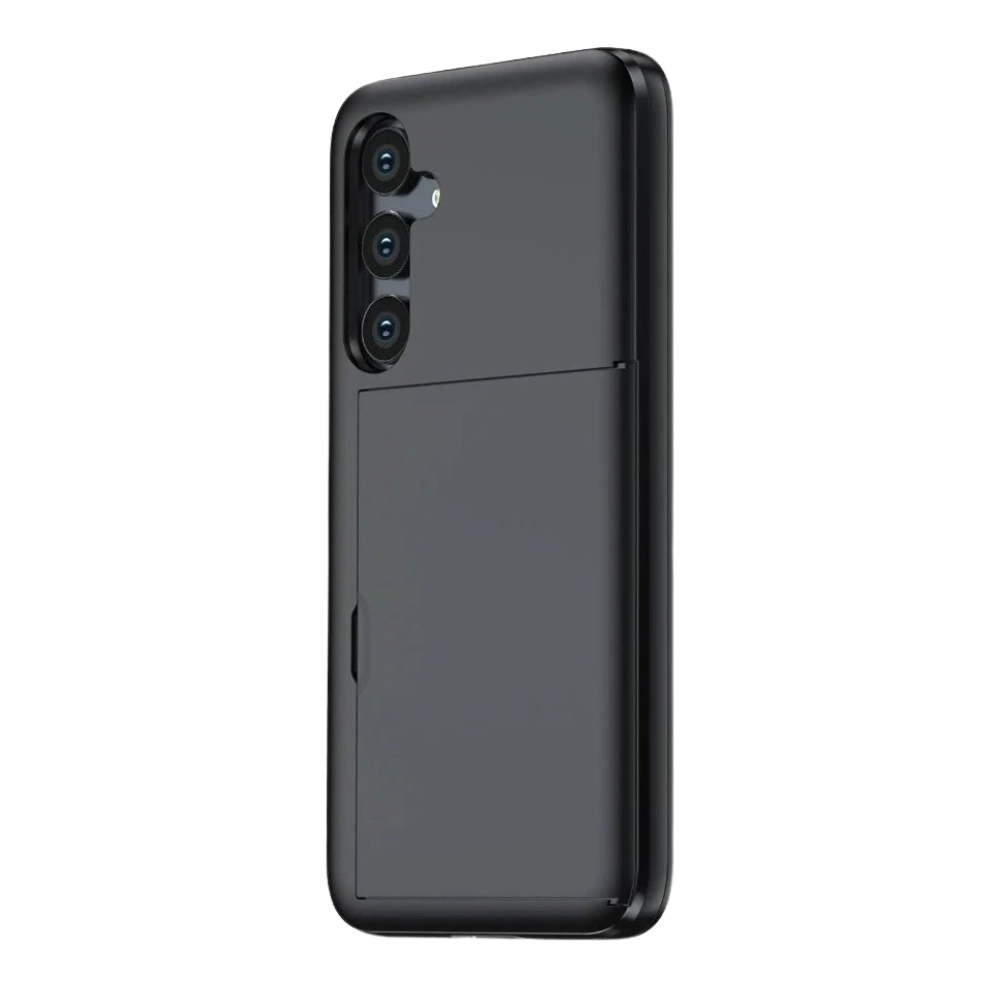 Evito Military Grade Slide Wallet Galaxy Case With Card Slot Black