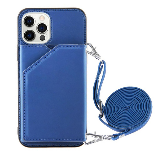 Everest Leather Wallet iPhone Case Blue