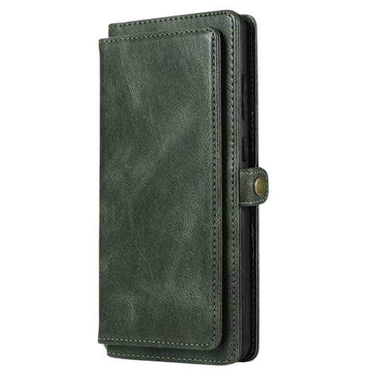 Mereo Magnetic Leather Galaxy Wallet Case with Lanyard and Card Slot Dark Green