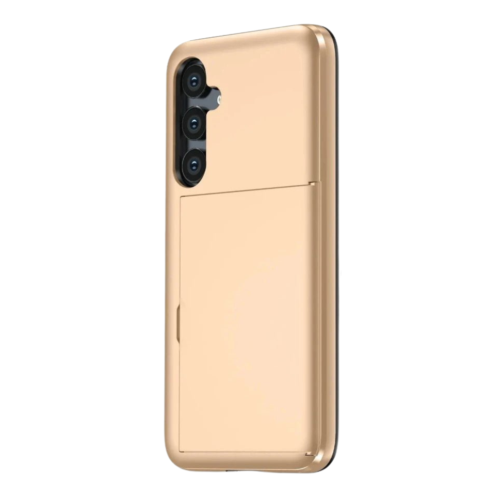 Evito Military Grade Slide Wallet Galaxy Case With Card Slot Gold