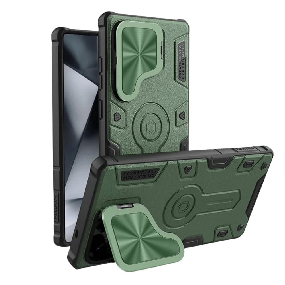 Accedo Heavy Duty Galaxy Case With Flip Lens Cover Green Galaxy S25 Ultra