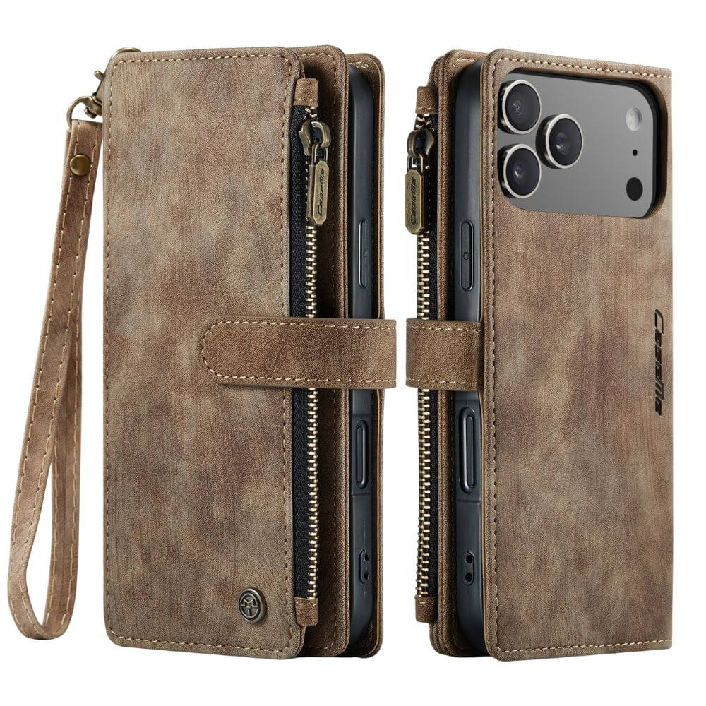 Saevio Magnetic Leather iPhone Case Brown iPhone 17 Pro Max