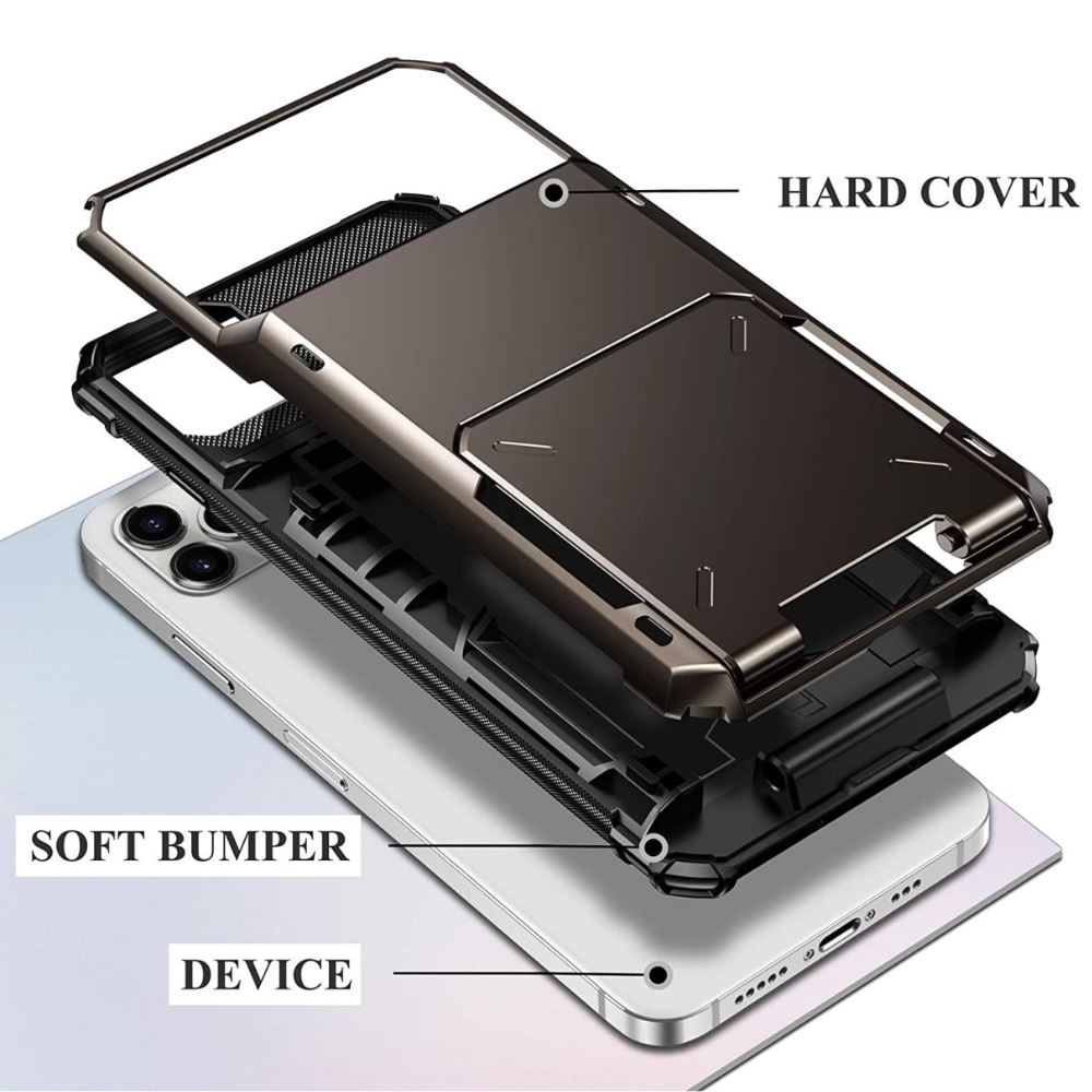 Orbit Shockproof iPhone Wallet Case For X, 11, 12 & 13 Series