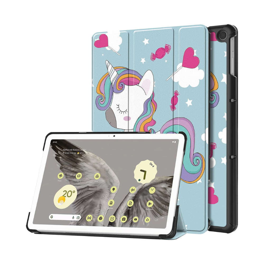 Faveo Tri-Fold Shockproof Case For Google Pixel Tablet Pastel Blue Unicorn Google Pixel Tablet 11"