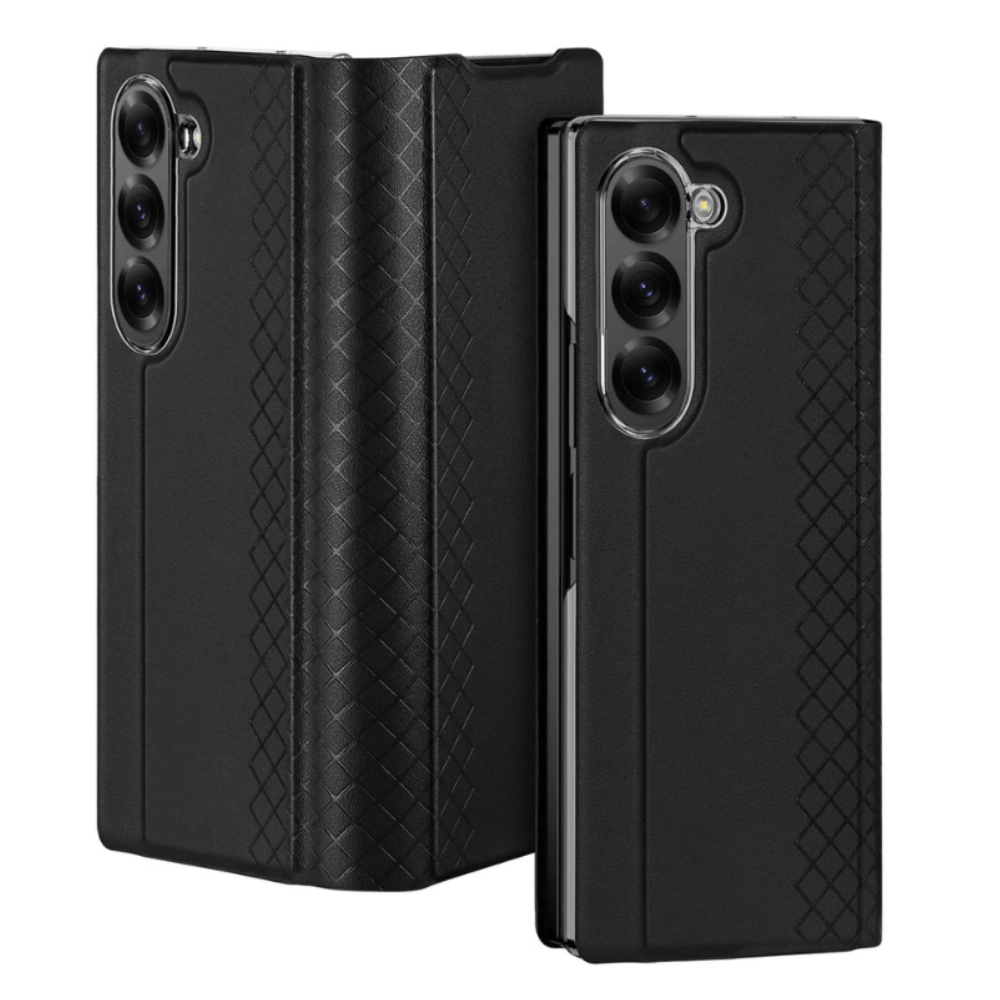 Recro Leather Case For Galaxy Z Fold With Card Holder And Kickstand