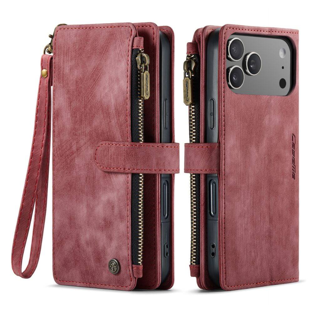 Saevio Magnetic Leather iPhone Case Red iPhone 17 Pro