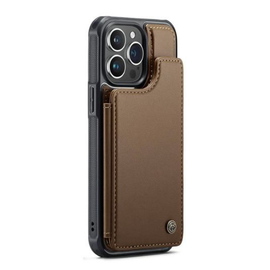 Redeo RFID Blocking Wallet iPhone Case Brown