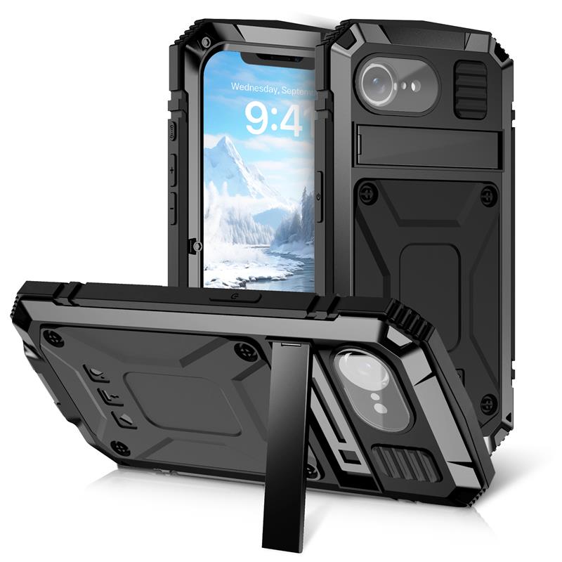Thor Shockproof iPhone Case With Kickstand Black iPhone 16e