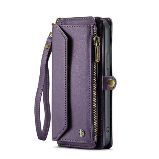 Cervus RFID Blocking Wallet Case With Crossbody Strap And Lanyard Purple