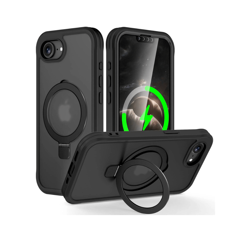 Denego Shockproof MagSafe Case With Screen Protector For iPhone 16e Black iPhone 16e