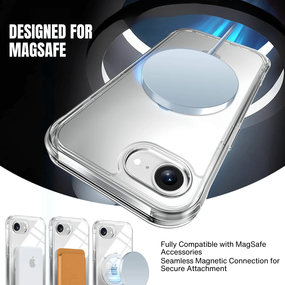 Denego Shockproof MagSafe Case With Screen Protector For iPhone 16e