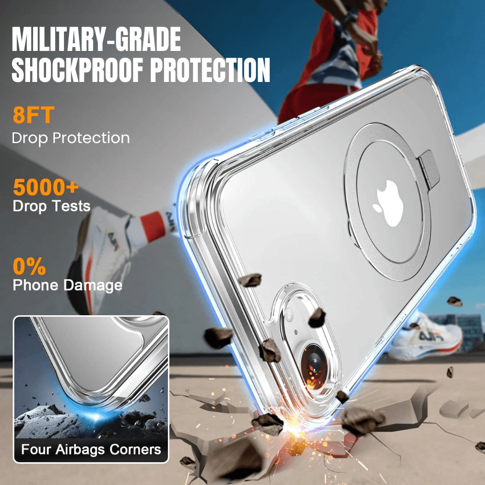 Denego Shockproof MagSafe Case With Screen Protector For iPhone 16e