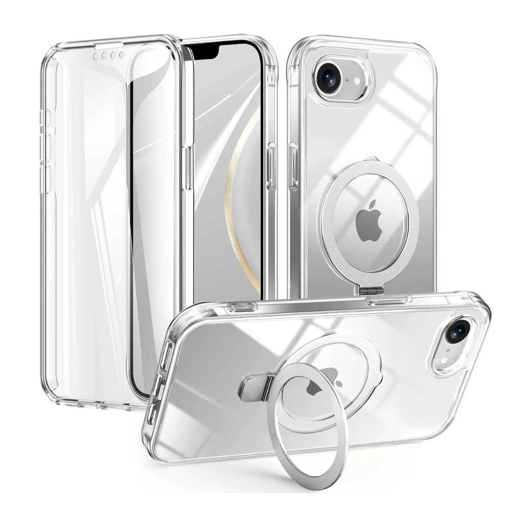 Denego Shockproof MagSafe Case With Screen Protector For iPhone 16e Transparent iPhone 16e