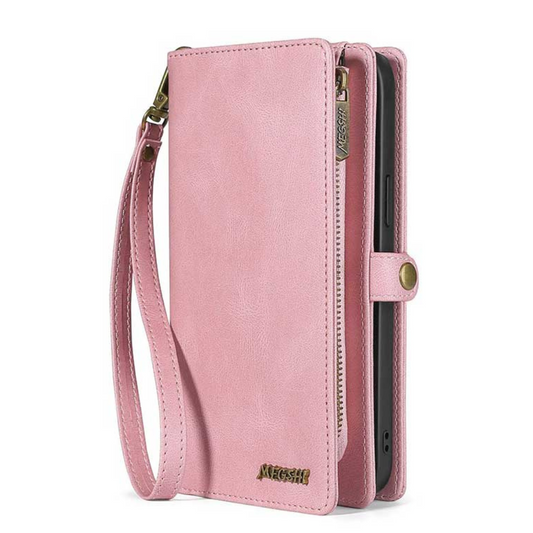 Fortune Leather Purse Case For iPhone 15-16 Series Pink