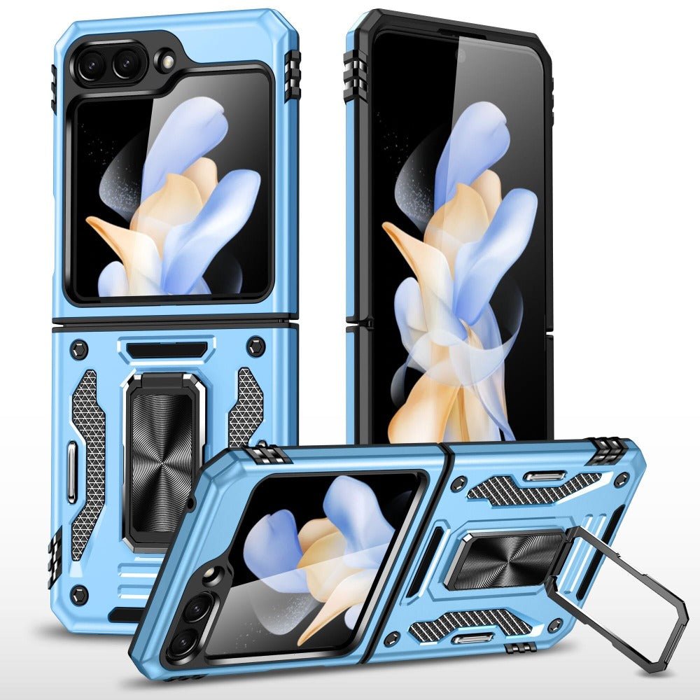 Ignis Military Shockproof Case for Galaxy Z Flip With Magnetic Ring Kickstand Sky Blue
