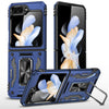 Ignis Military Shockproof Case for Galaxy Z Flip With Magnetic Ring Kickstand Blue