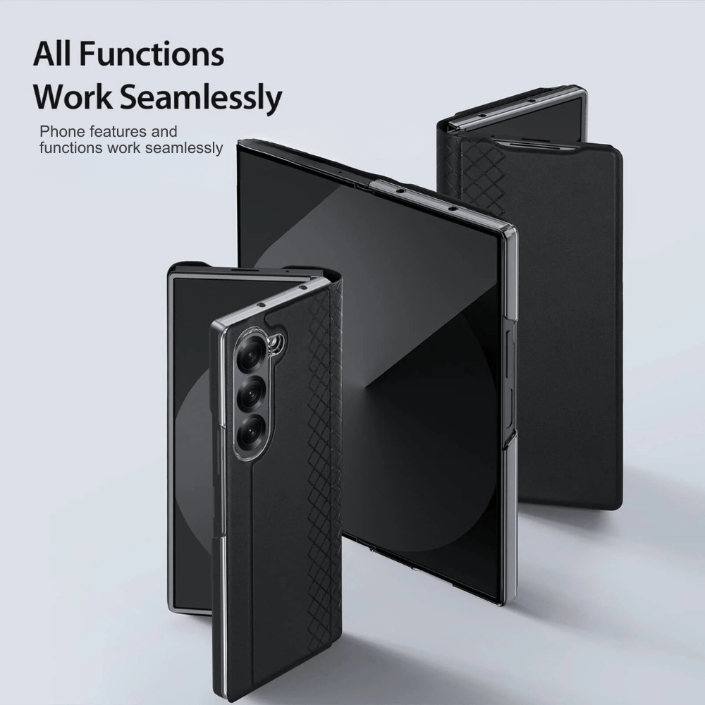 Recro Leather Case For Galaxy Z Fold With Card Holder And Kickstand