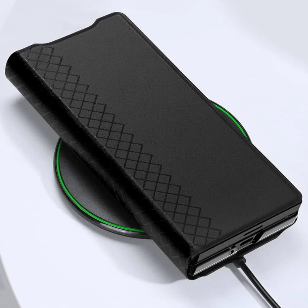 Recro Leather Case For Galaxy Z Fold With Card Holder And Kickstand