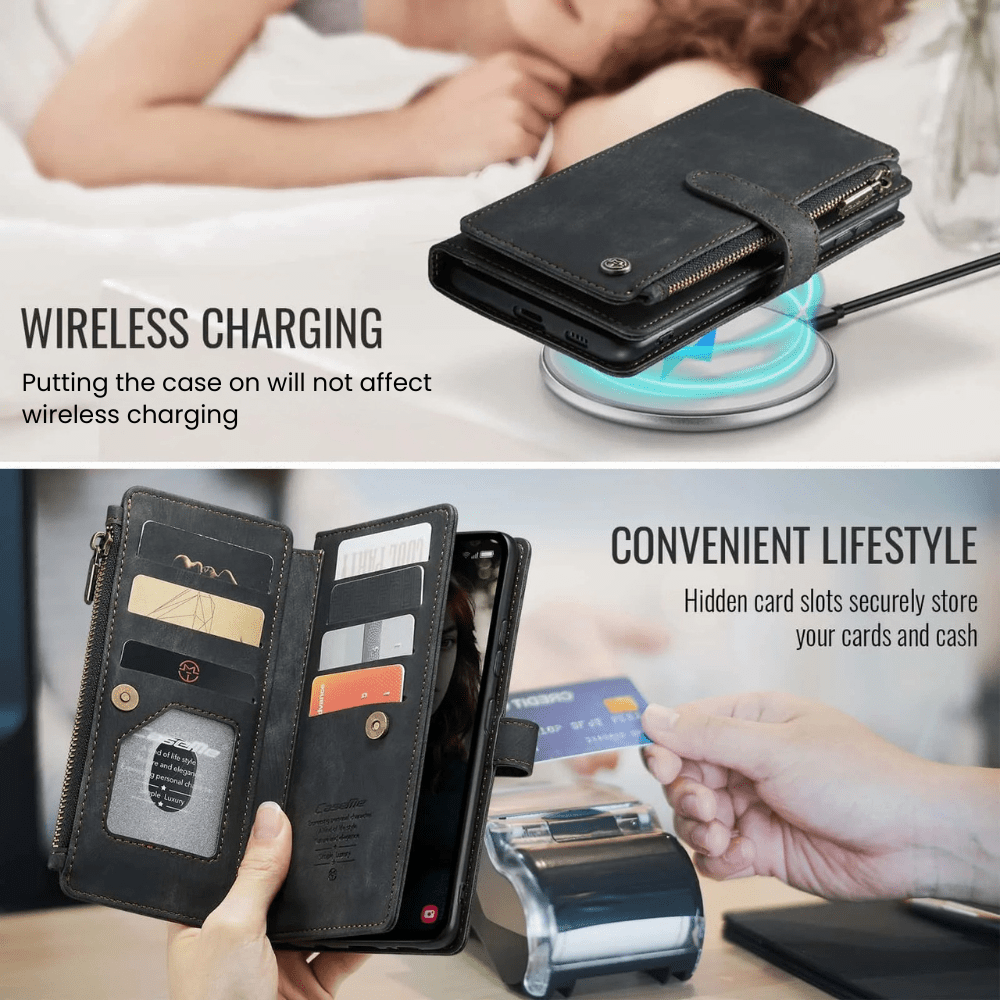 Salveo Magnetic Leather Wallet Case For Galaxy A Series