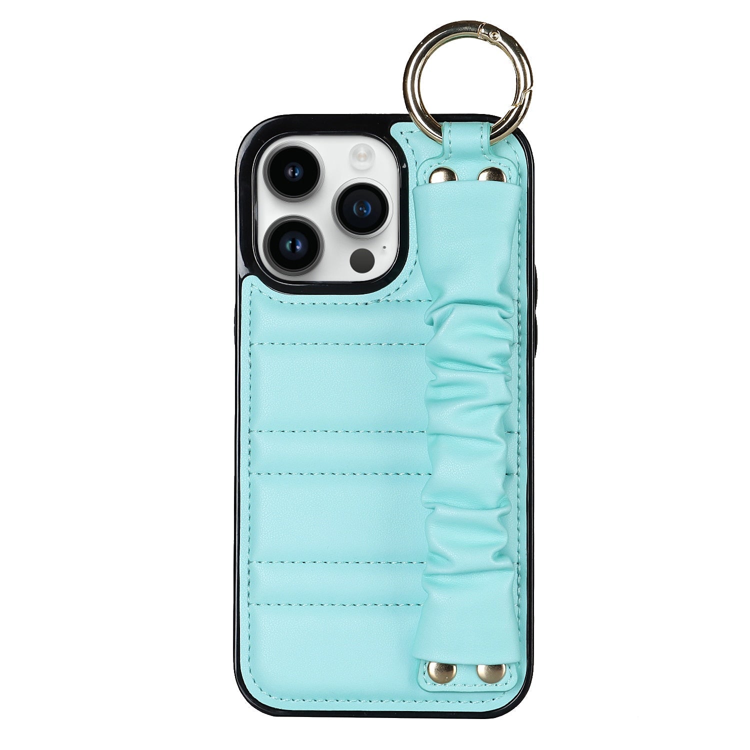Alterna Luxury Leather iPhone Case With Wristband Green