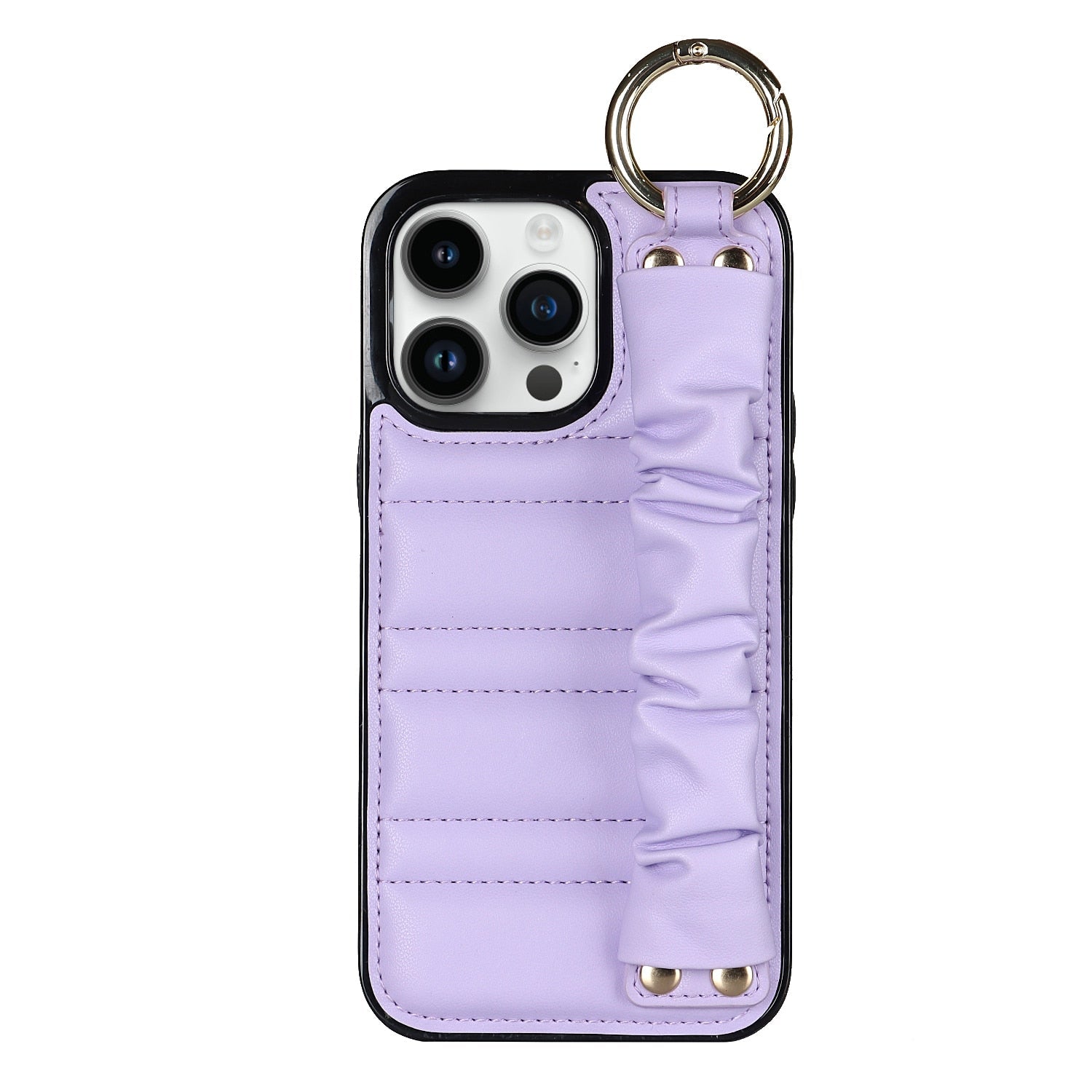 Alterna Luxury Leather iPhone Case With Wristband Purple