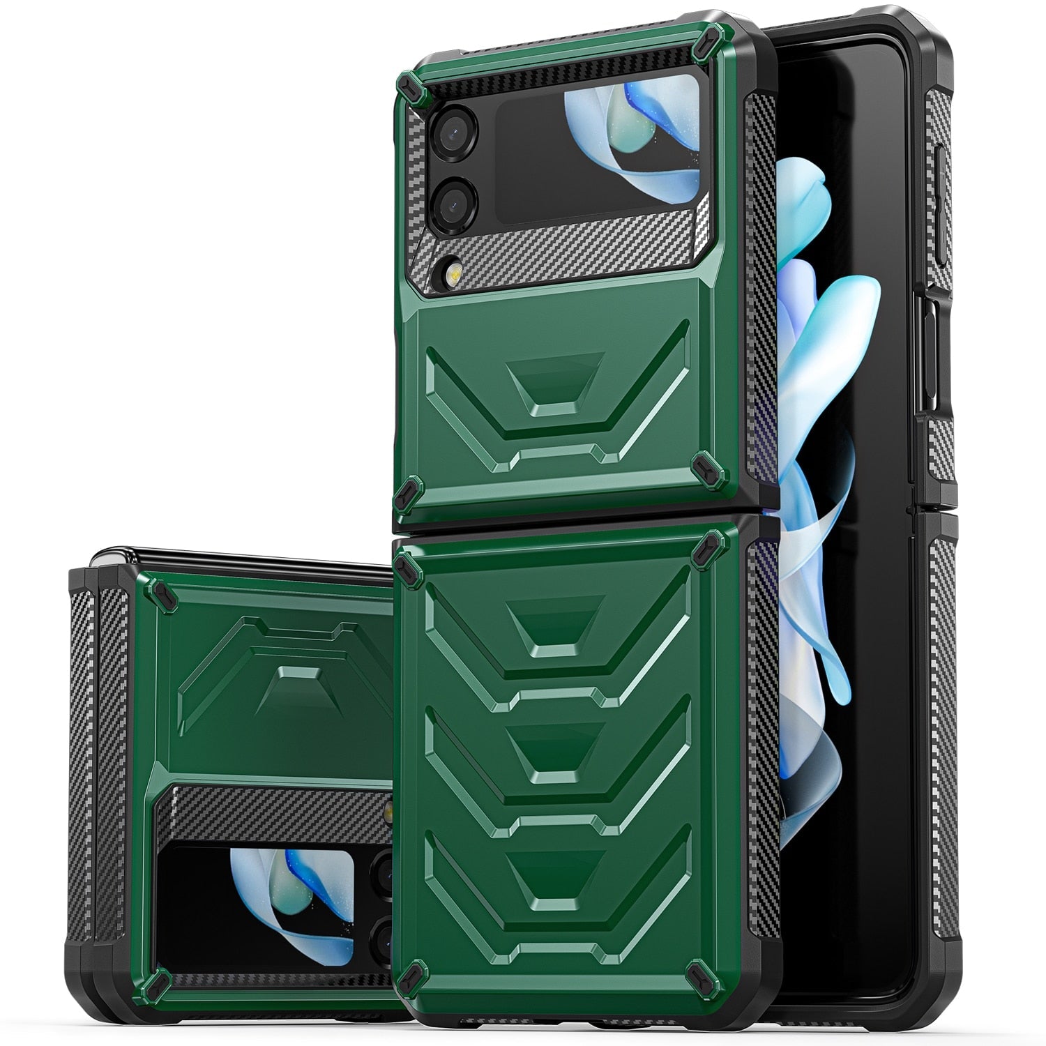 Gelus Anti-Scratch Shockproof Case for Samsung Galaxy Z Flip 4 Army Green